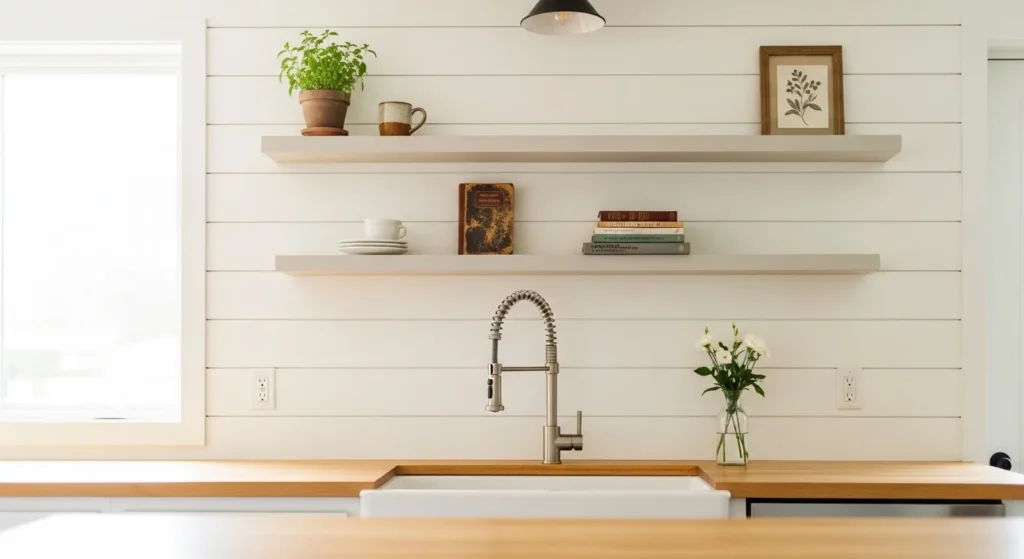 Shiplap Accent Wall Kitchen