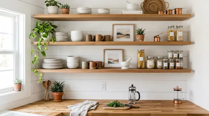 20 Stunning Open Shelving Kitchen Decor Displays That Curate Beauty 