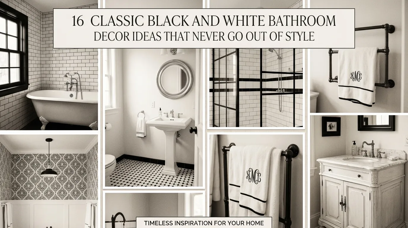 Black and white bathroom decor