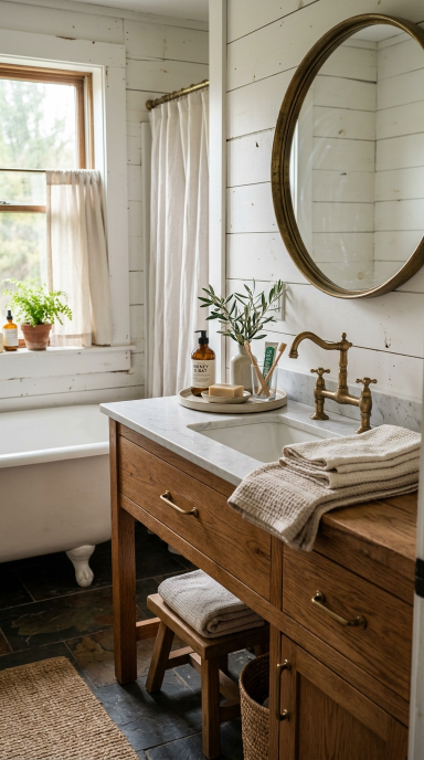 Charming Farmhouse Bathroom1