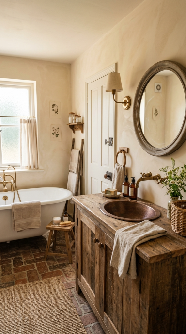 Charming Farmhouse Bathroom13
