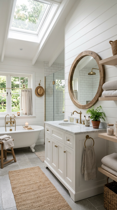 Charming Farmhouse Bathroom14