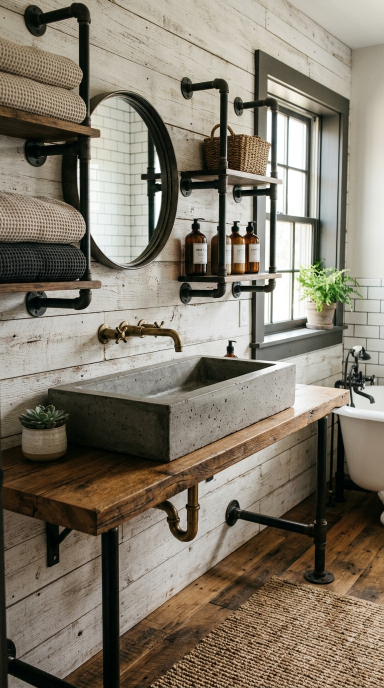 Charming Farmhouse Bathroom16