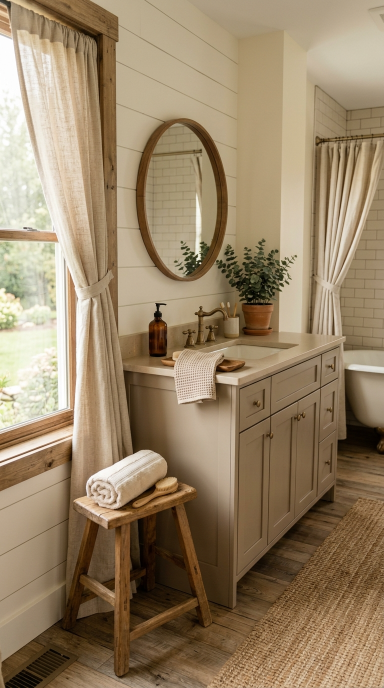 Charming Farmhouse Bathroom17