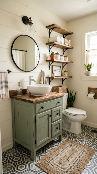 Charming Farmhouse Bathroom18