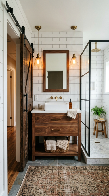 Charming Farmhouse Bathroom7