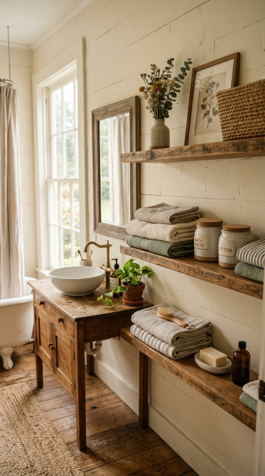 Charming Farmhouse Bathroom8