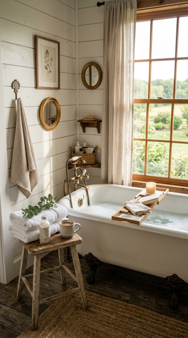 Charming Farmhouse Bathroom9
