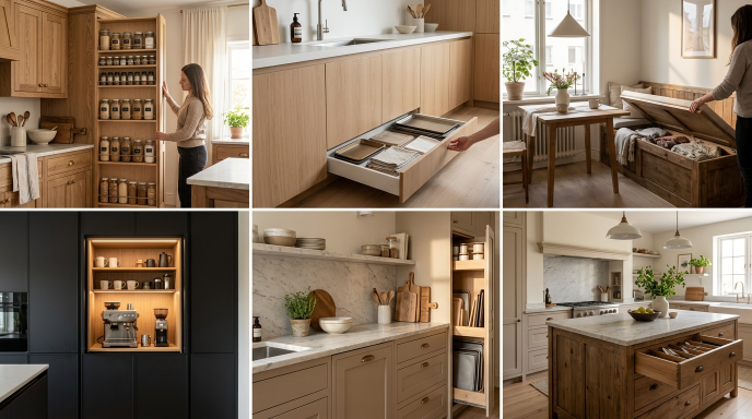 18 Brilliant Hidden Kitchen Storage Ideas That Keep It Tidy 