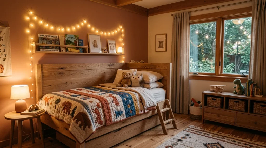 Kids bedroom warm tones