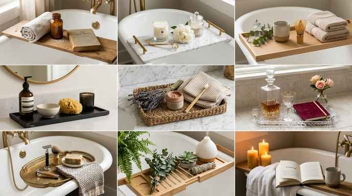 20 Luxe Bathroom Tray Decor Ideas That Make Bathtime Feel Fancy