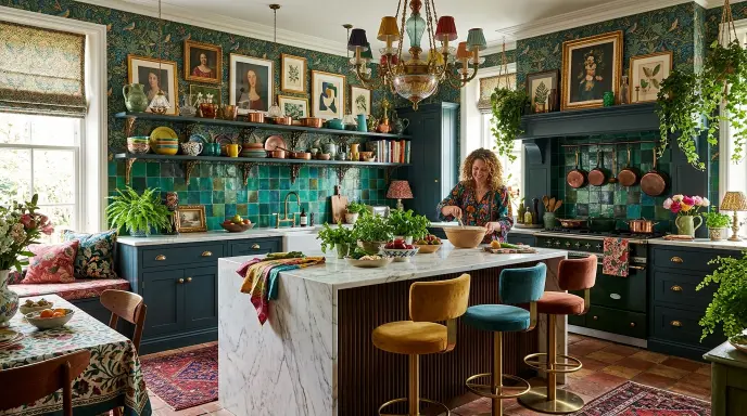 19 Epic Maximalist Kitchen Ideas That Layer Pattern And Color 